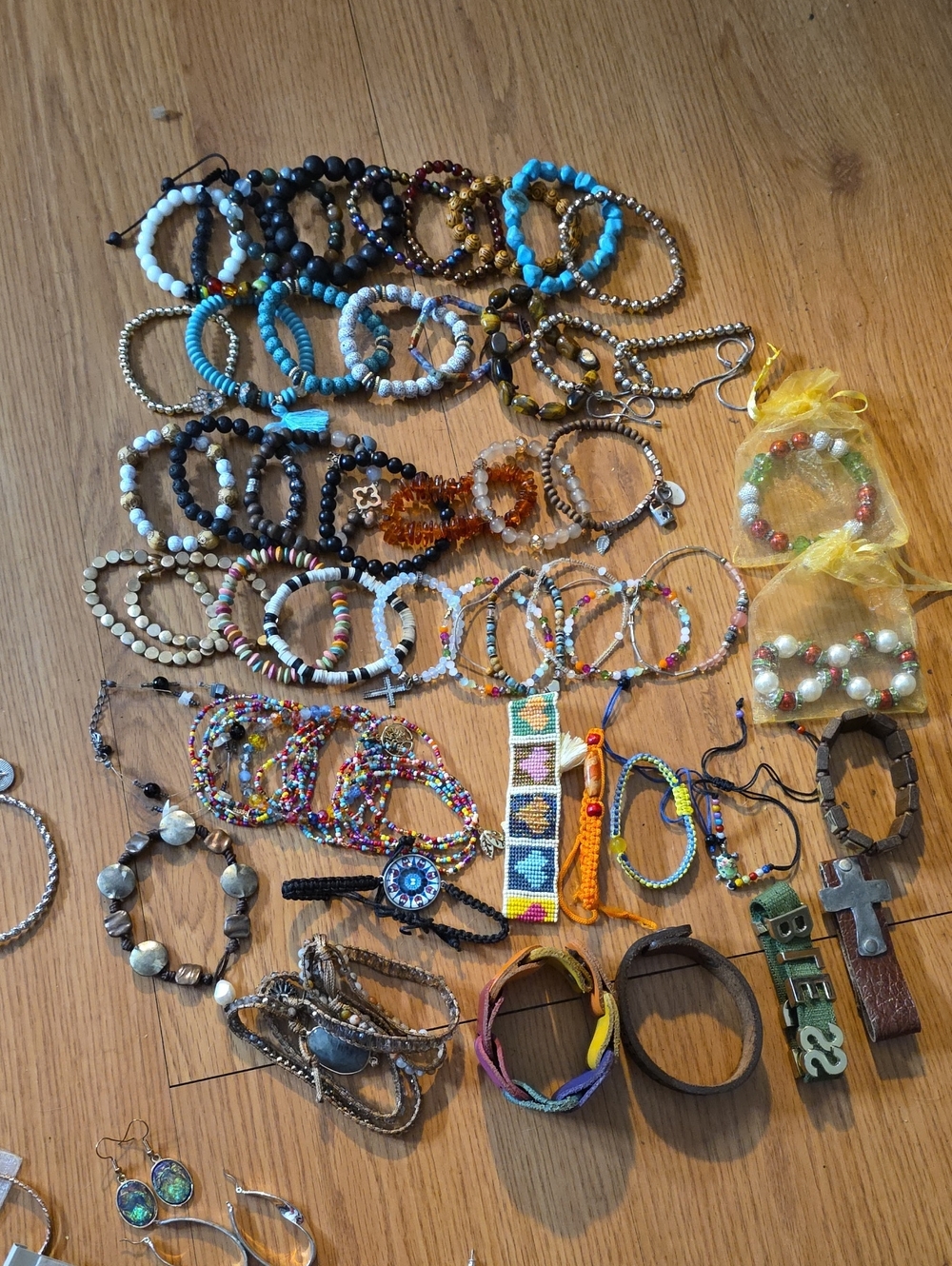 "A large collection of assorted  bracelets in various Colors